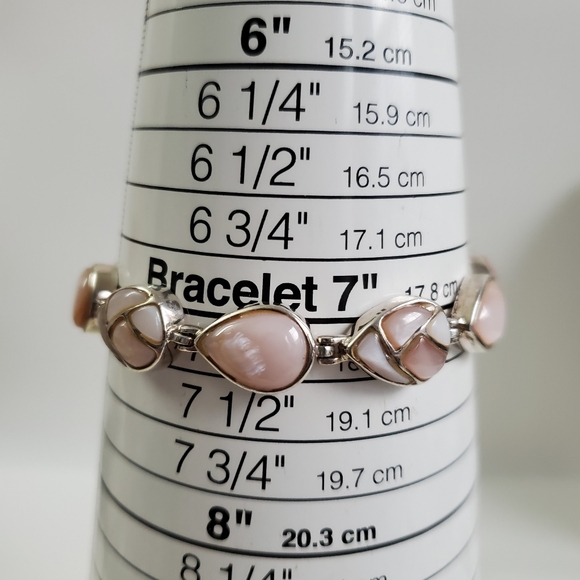 Sterling Silver 925 MOP Tennis Bracelet - Picture 7 of 16